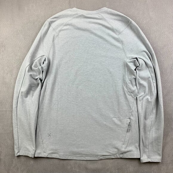 Lululemon Mens Shirt Small Light Gray Heather Surge Warm Long Sleeve Running - Picture 5 of 8